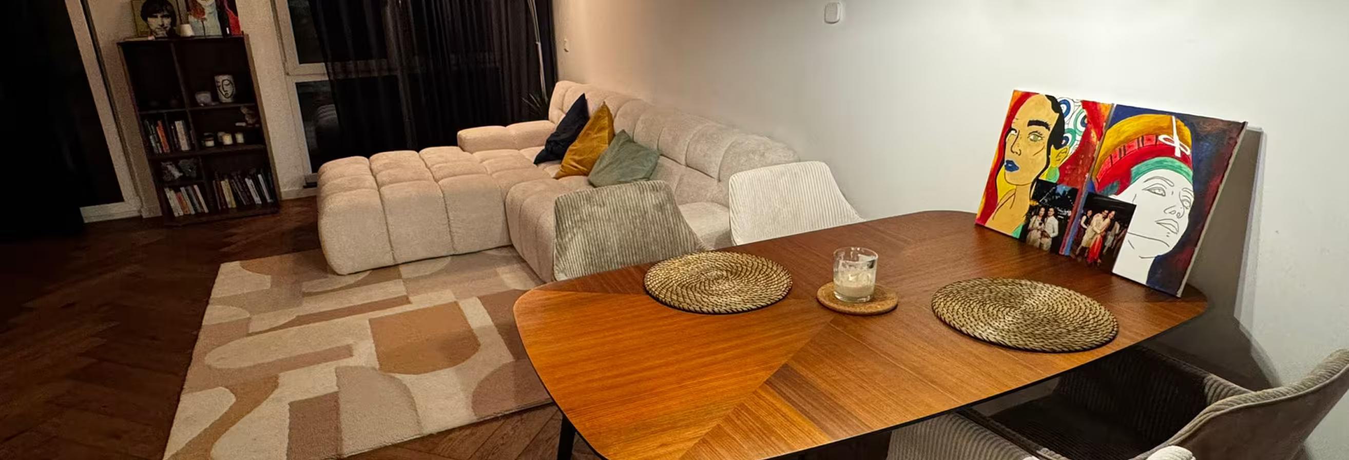 Modern living room with sectional sofa